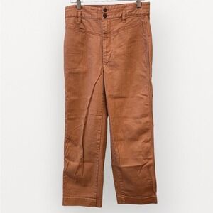 Madewell Wide Leg High Rise Cropped Pants Womens Size 28 Rusty Brown Preppy